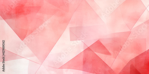 Geometrical shape red watercolor abstract background, ai generated