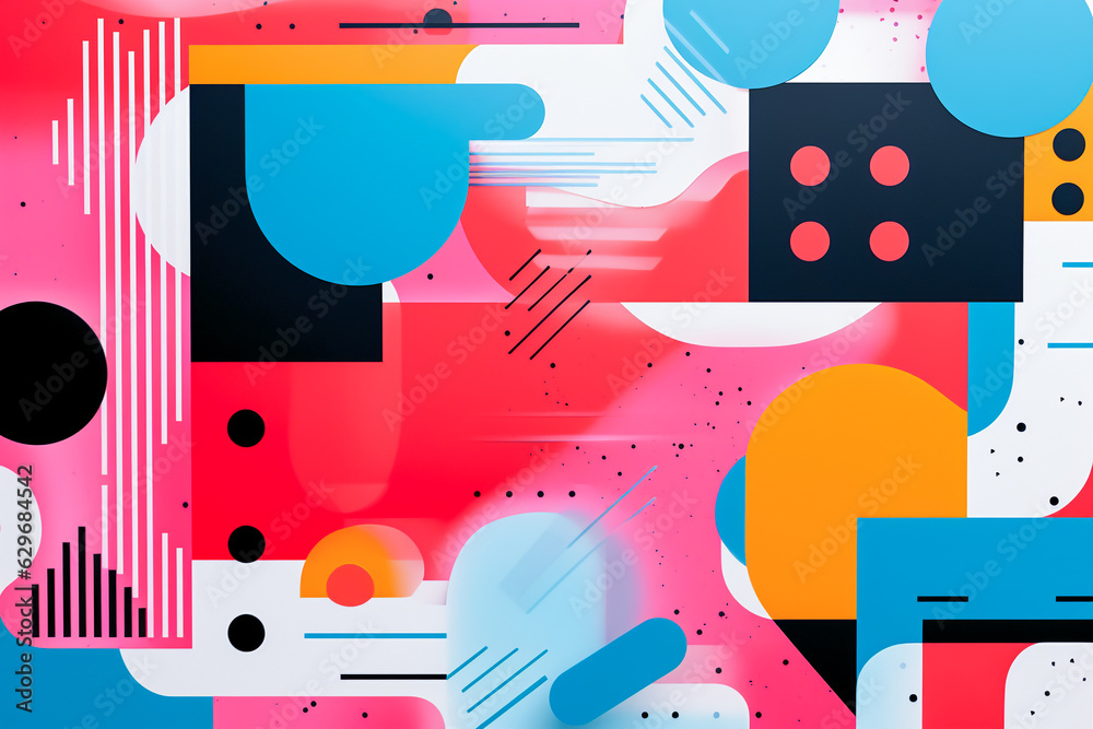Obraz premium Bold aesthetic concept art. Modern abstract textured background, copy space, brutalism, thick design element, dull color pattern. Retro pop creative art. Made with Generative AI