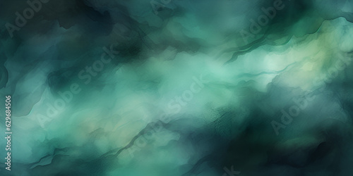 Dark green water color abstract background, ai generated