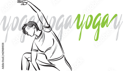 pretty woman 2 yoga workout fitness pose relaxing lettering vector illustrationca