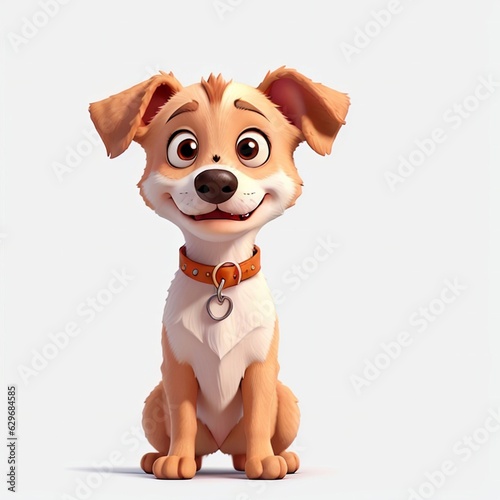 happy dog       on a white background illustration