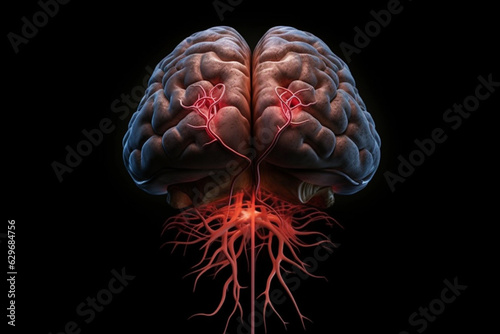 Brain head human mental idea mind 3D illustration background photo