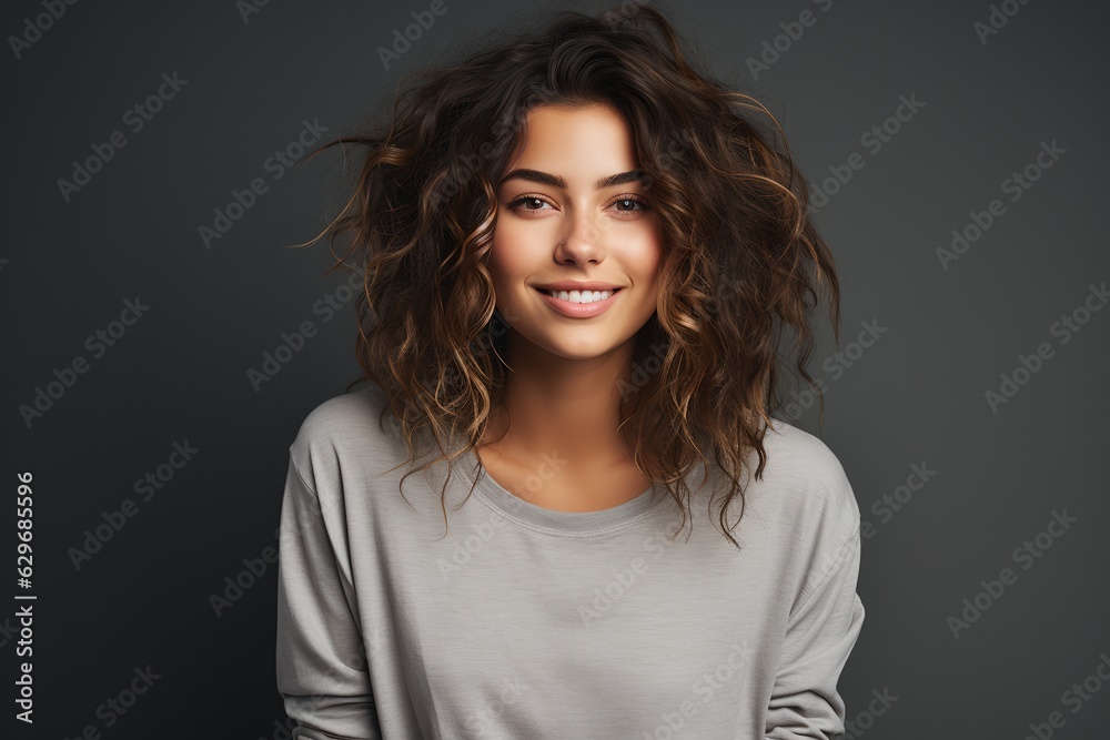 Smiling woman, generative ai Smiling woman, generative ai