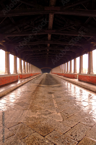 Under the covered bridge of Pavia.