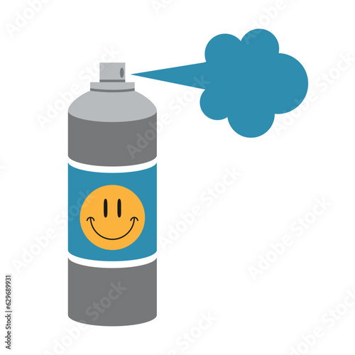 Graffiti  paint spray can, cartoon style. Painting tools elements, Art supplies. Trendy modern vector illustration isolated on white background, hand drawn, flat design