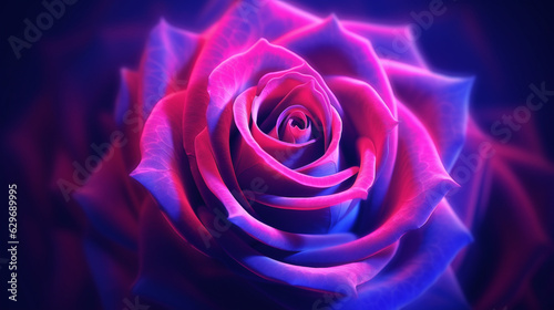 Illustration d une rose violette et rose dans un style futuriste. Fleur  plante  nature. Image pour conception et cr  ation graphique