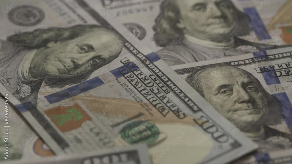 100 Dollar Bill in Motion, Tracking Shot of Money Close Up 100 Dollar Bill in Motion, Tracking Shot of Money Close Up