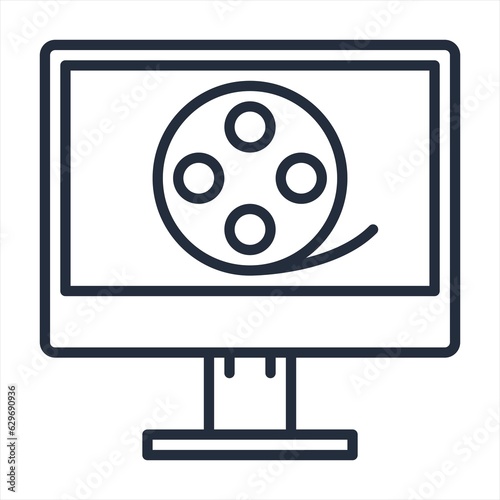 Film reel, computer icon. Simple line, outline vector elements of cinematography icons for ui and ux, website or mobile application