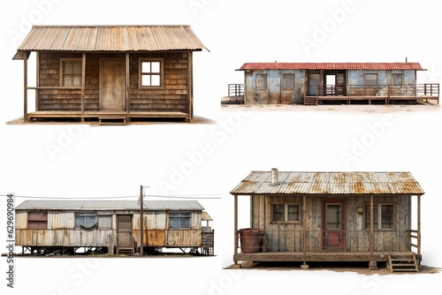 barrack set isolated on white background