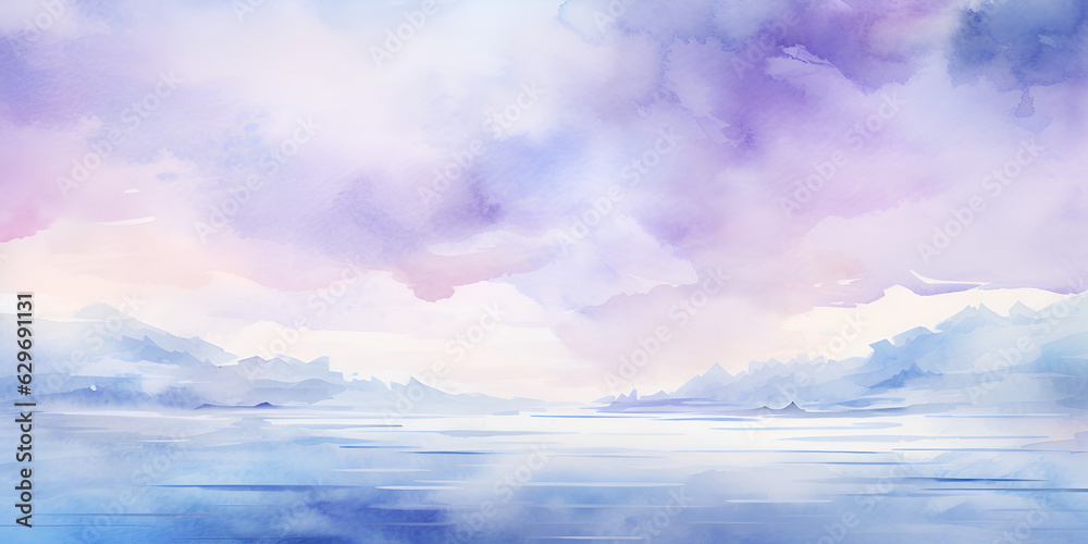 Pastel pink and purple watercolor abstract background, ai generated