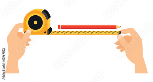 A Man Using Tape Measure