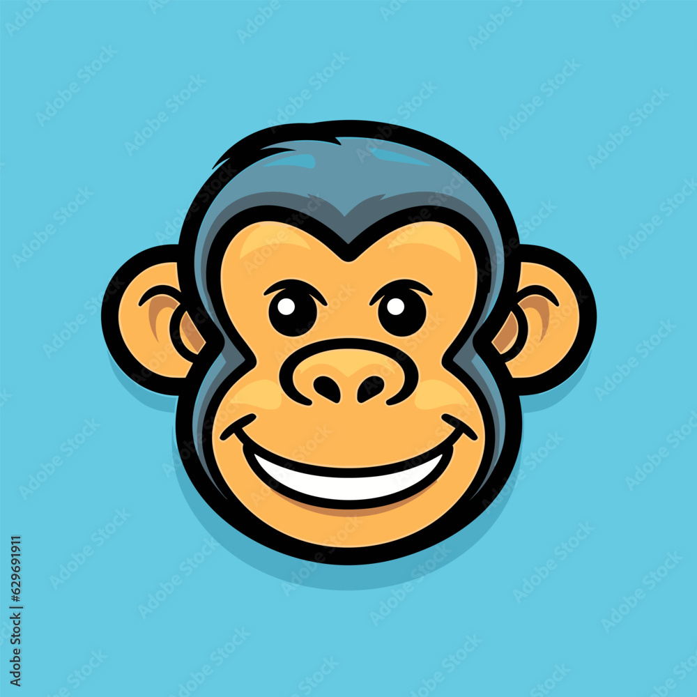 Gorilla. Gorilla hand-drawn comic illustration. Cute vector doodle style cartoon illustration.