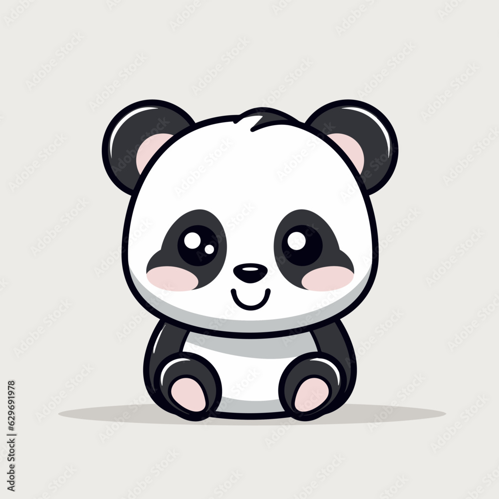 Panda. Panda hand-drawn comic illustration. Cute vector doodle style cartoon illustration. Panda. Panda hand-drawn comic illustration. Cute vector doodle style cartoon illustration.