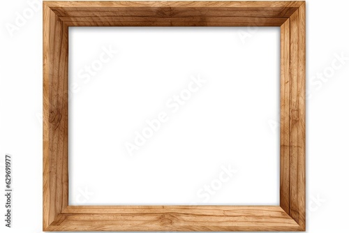 Wooden frame isolated on white background , generative ai © James Ellis