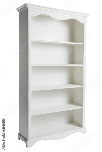 wood cabinet painted white, storage furniture, isolated on white background