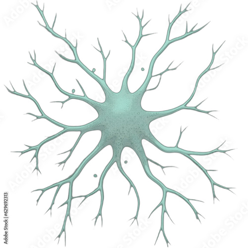 3d rendered illustration of a neuron, blue neuron, vector
