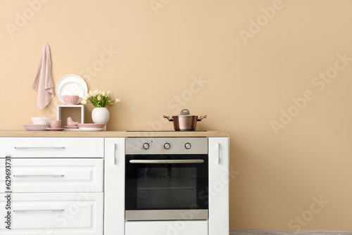 Kitchen counters with clean...