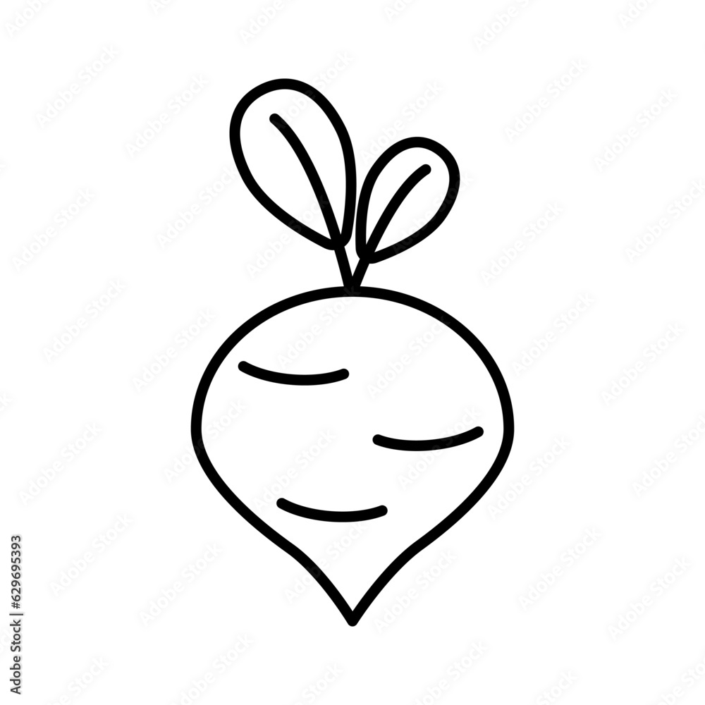 Beetroot line icon, outline vector sign on white background Beetroot line icon, outline vector sign on white background