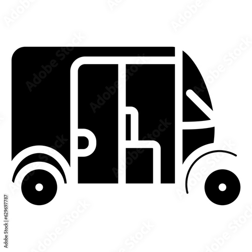 Rickshaw vector icon style