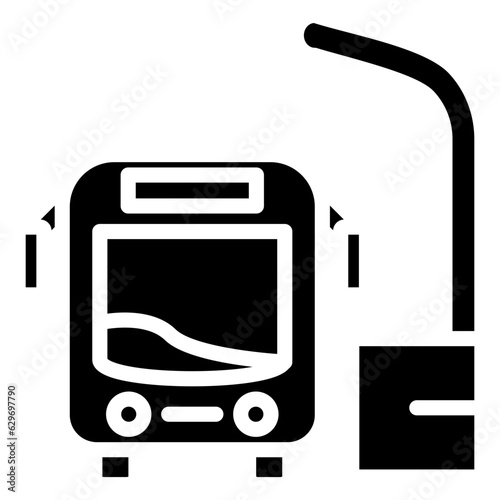 Bus station vector icon style