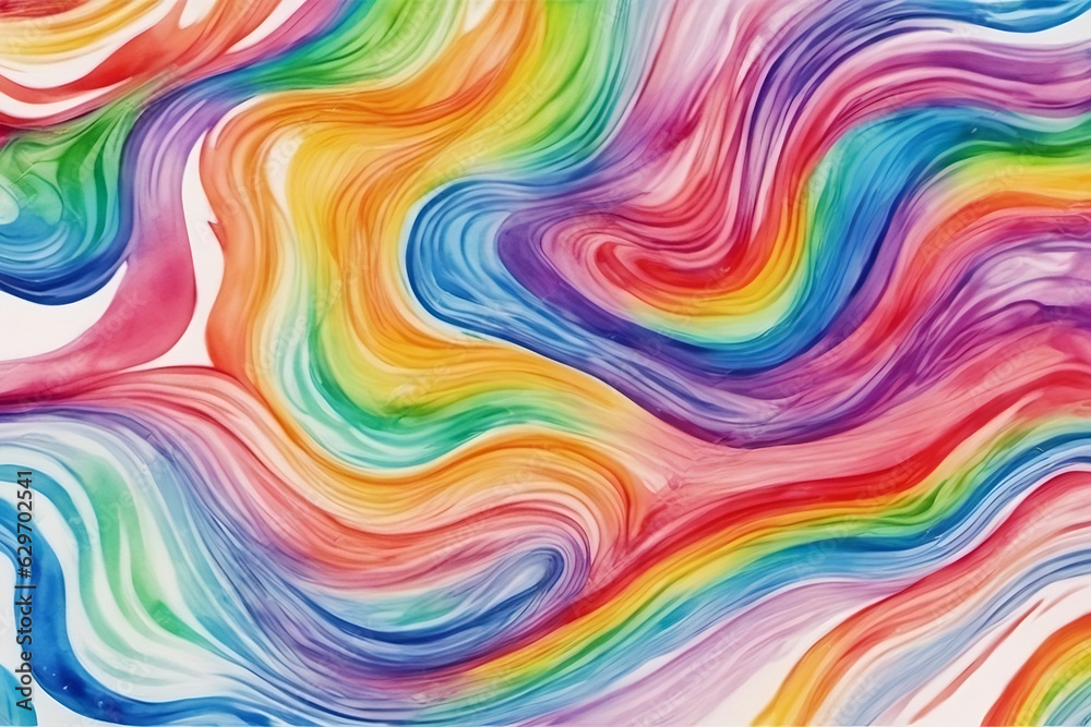 Vibrant Ink Abstract Watercolor Rainbow, Colorful ink abstract background 