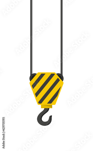 Crane hook icon. isolated on white background. Vector illustration. Flat style.