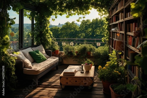 Spending the summer immersed in books, relaxing on a stunning terrace or snug balcony adorned with lush greenery. © 2rogan