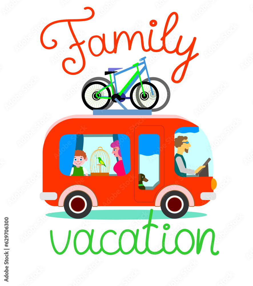 Fototapeta premium Family vacation by bus