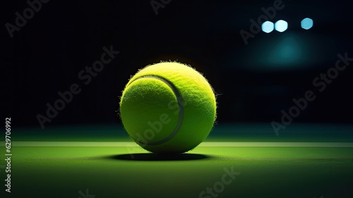 tennis ball on a tennis court © Pale