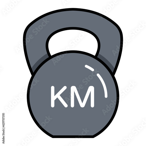 Kettlebell Line Color Icon