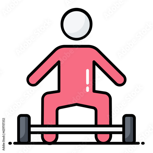 Weightlifter Line Color Icon