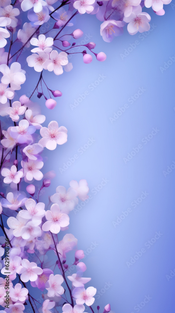 A vibrant bouquet of pink flowers against a serene blue backdrop