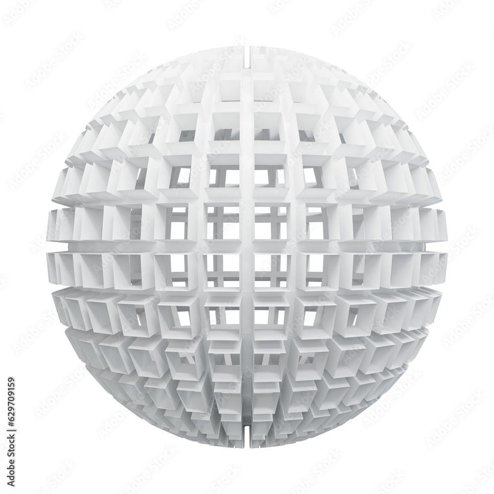 3D White Ball. Abstract Modern Shape. Cut Out. 3D White Ball. Abstract Modern Shape. Cut Out.
