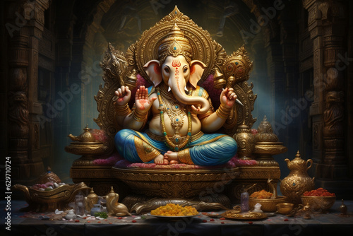 Majestic Reflection, Inspiring Image of Lord Ganesha © Ash