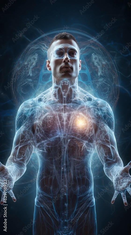 3d rendered illustration of a body, Generative AI