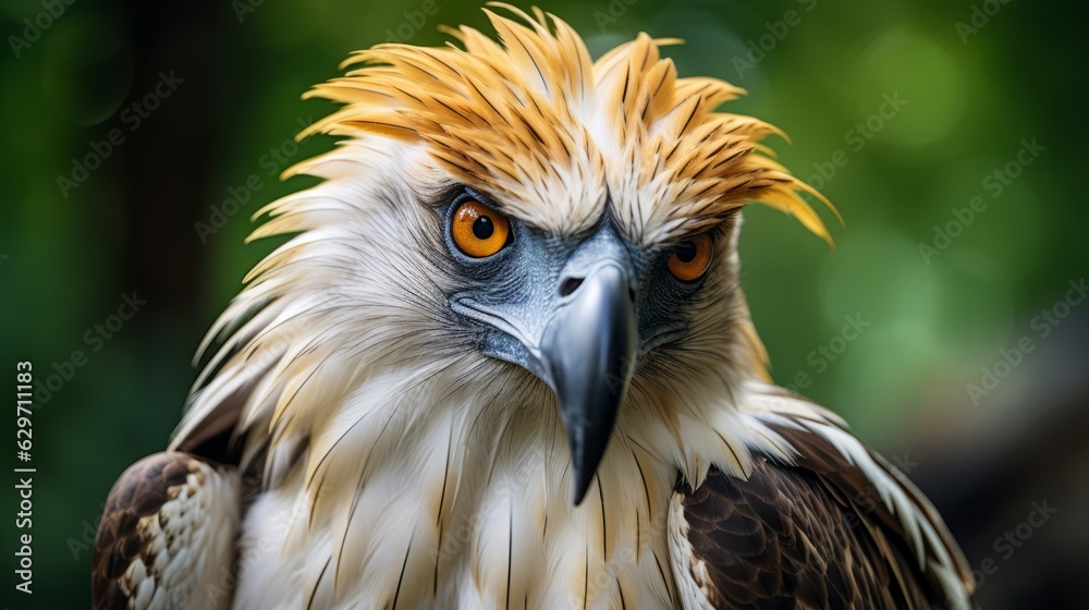 Portrait of Philippine eagle. Philippine eagle rare bird in the world. Photo Ai generated Portrait of Philippine eagle. Philippine eagle rare bird in the world. Photo Ai generated