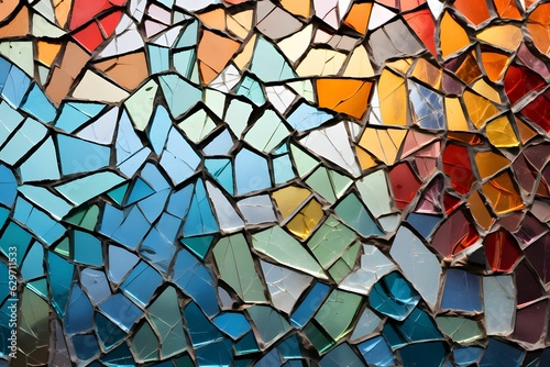 Ein Mosaik aus bunten Glasscherben.