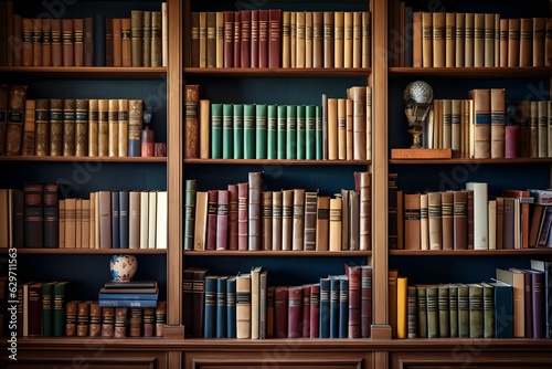 Ein großes, vielfältiges Bücherregal. photo