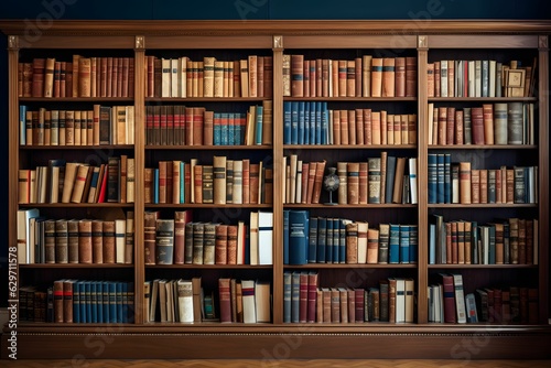 Ein großes, vielfältiges Bücherregal.