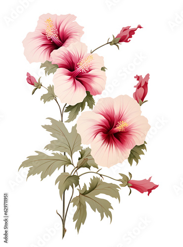 bouquet of pink flowers isolated on transparent background. PNG file