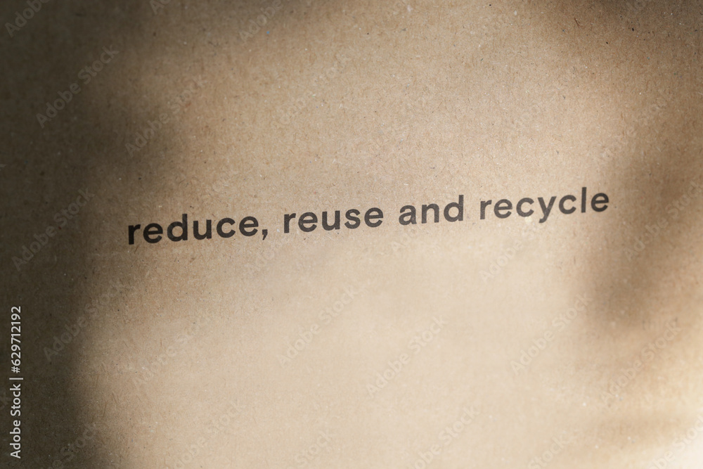 Poster Reduce, reuse and recycle written on package box – Wall Art ...
