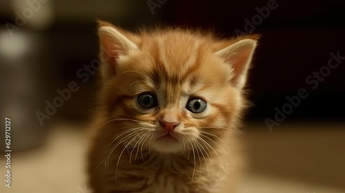 Adorable cute little kitten. Little cat. Generative AI