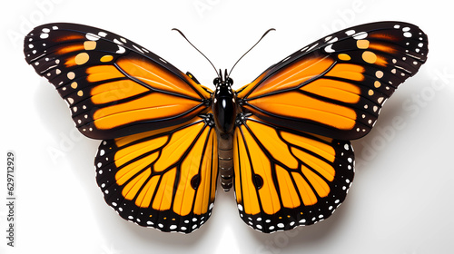 Monarch Butterfly (Danaus plexippus)  White background photo