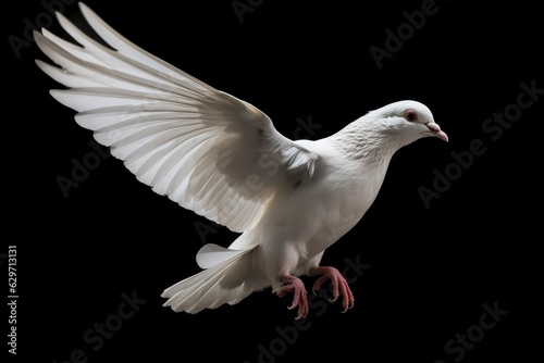 dove flying on an isolated background, AI