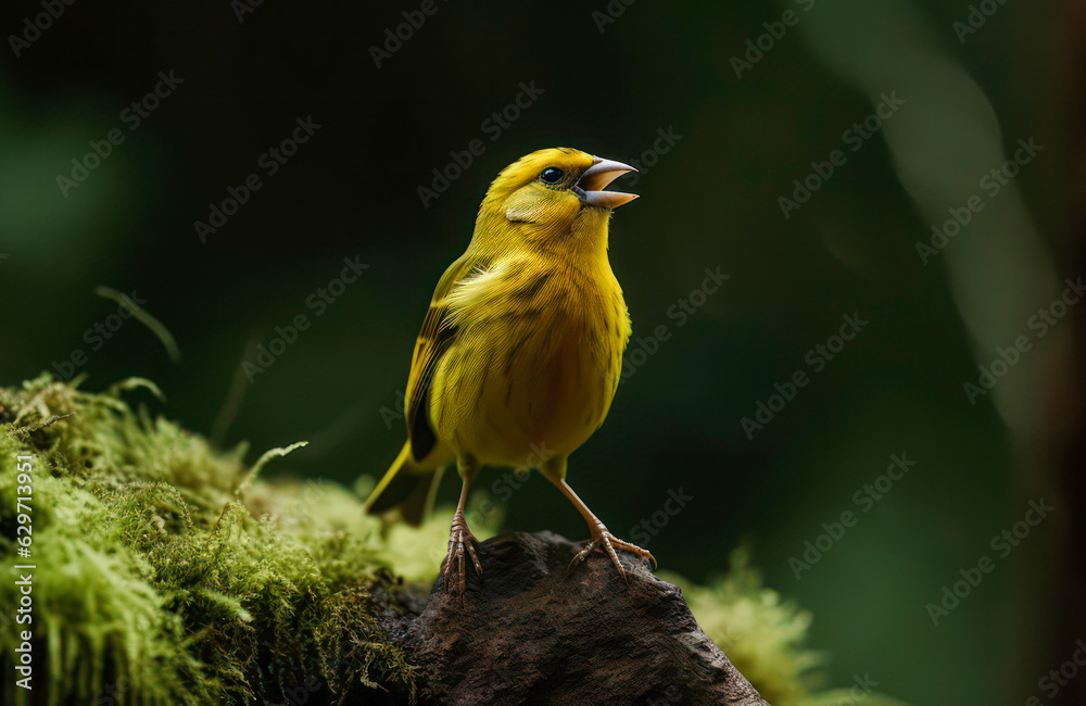 bird singing on top of a tree