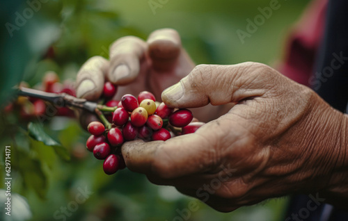 coffee beans collected by hand