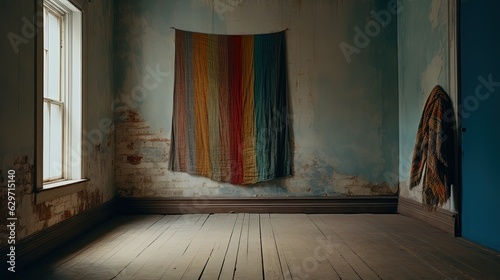 Empty old living room. Generative AI