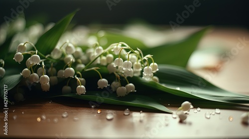 Lilies of the valley. Generative AI