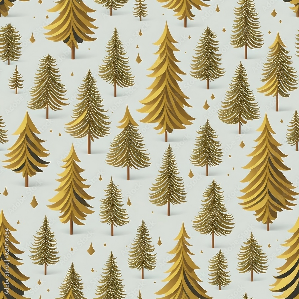 christmas tree pattern gold