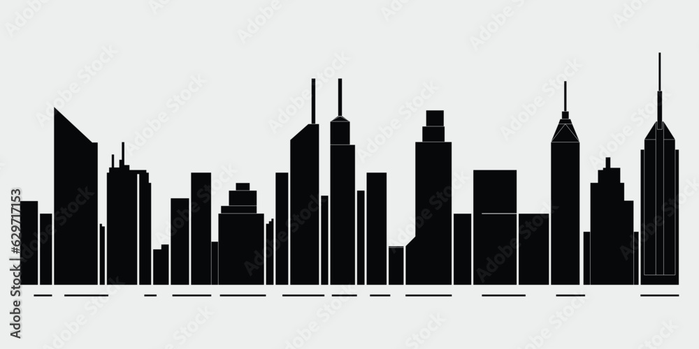 NYC skyline icon isolated on background. New York City skyscrapers symbol modern, simple, vector, icon for website design, mobile app, ui. Vector Illustration